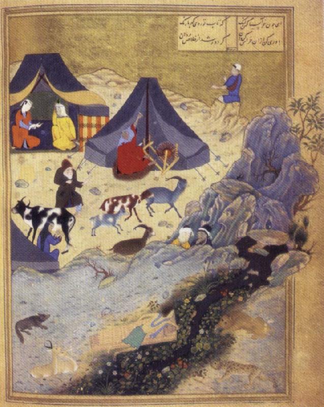 unknow artist The Death of Majnun on Layla's Grave,from the khamsa by Nazami oil painting image